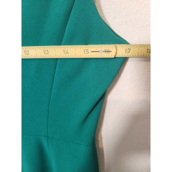 NWT Calvin Klein Sleeveless Green Gold Sheath Dress Stretch Full Zip Office Sz 6 - Picture 6 of 10